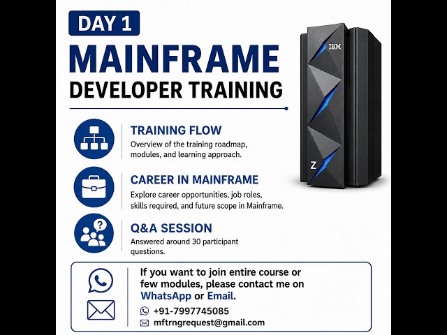 Day 1 | Mainframe Full Course | Course Introduction | IBM Mainframe Developer Training