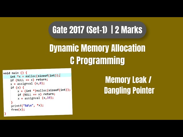 GATE 2017 C Programming PYQ | malloc(), Pointer & Memory Leak | Step-by-Step Solution