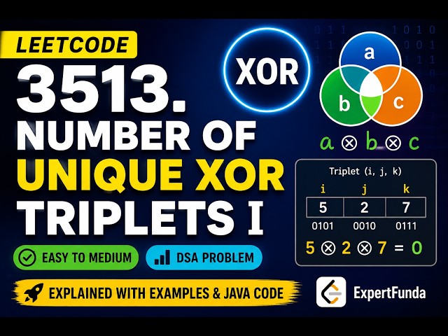 LeetCode 3513 Explained | Number of Unique XOR Triplets I | Easy XOR Trick | Java