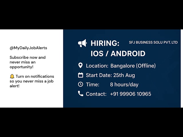 📢 Hiring: iOS / Android Trainer