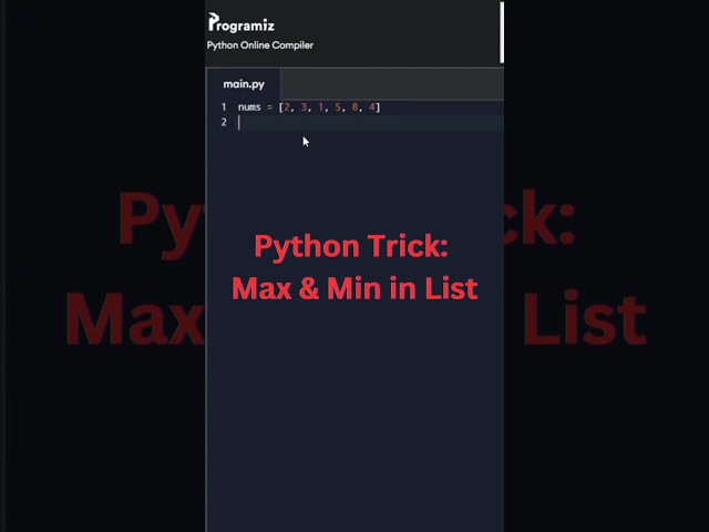 Python MAX and MIN in Lists Made EASY