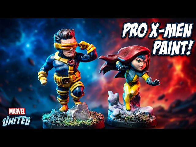 How I Paint Marvel United Minis: Jean Grey & Cyclops #lotusthalia #marvel #marvelunited