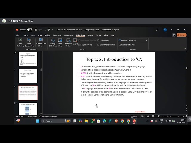 MCA CLASS || 24-12-2025 || KIET|| C-LANGUAGE || BY THIRUPATHI RAO SIR