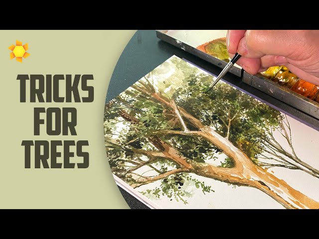 WATERCOLOR TRICKS for painting realistic trees