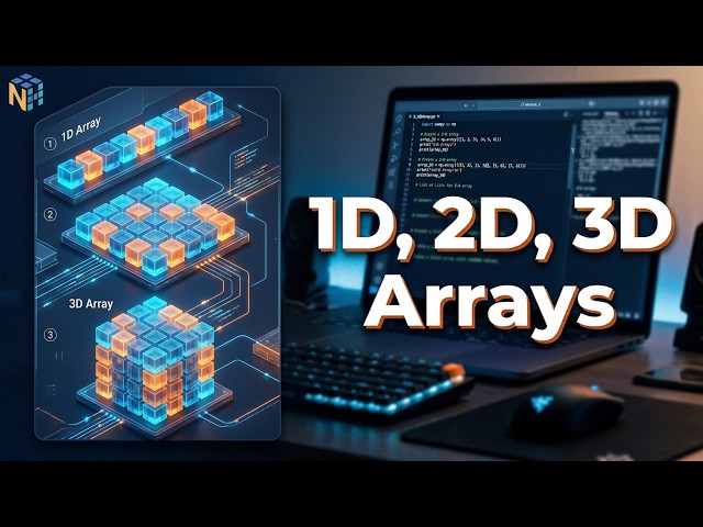 NumPy N-Dimensional Array Creation | Create 1D, 2D & 3D Arrays | Lec 40