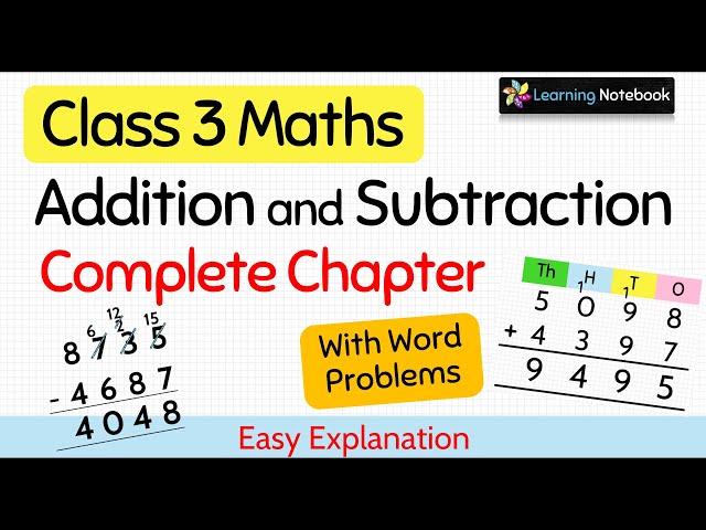 Class 3 Maths Addition and Subtraction (Complete Chapter)