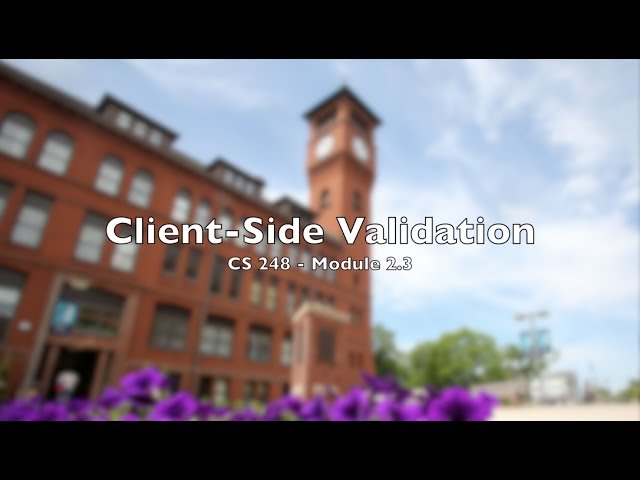 CS248: Module 2.3 - Client Side Form Verificaiton