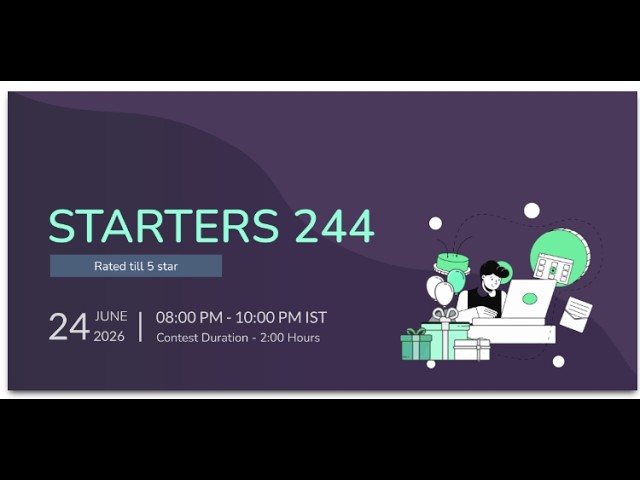 STARTERS 244 || Codechef contest LIVE  || #codechef #coding #programming #contest