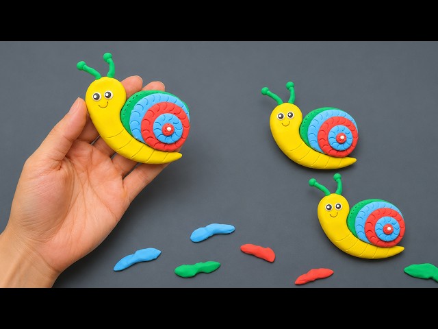 How to make Snail clay art for kids, DIY Cute Snail Clay Tutorial Creative Learning Craft for Kids