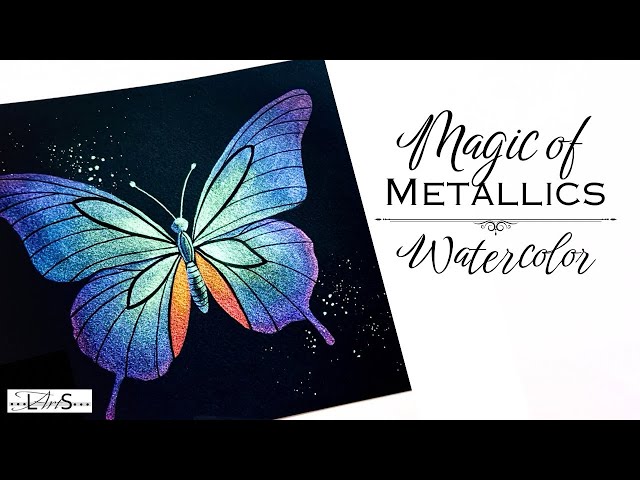 I’ve NEVER Done This Before!! 😱 First Time Painting Metallic Watercolor Butterfly on Black Paper!