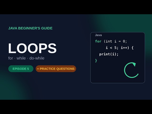 Java Loops Explained: For, While & Do-While Loops (+ Practice Questions) | Episode 5