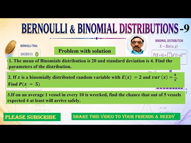 Bernoulli & Binomial Distribution  9 ,   #problemwithsolution ,   please subscribe & share🙏