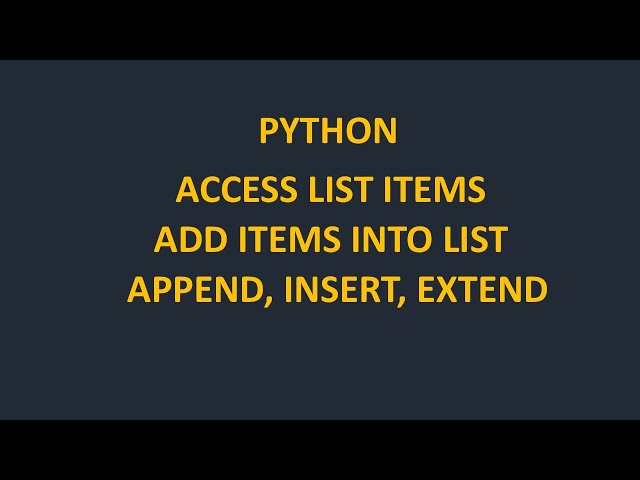 Access and add list items