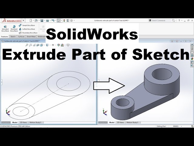 SolidWorks Extrude Part of Sketch