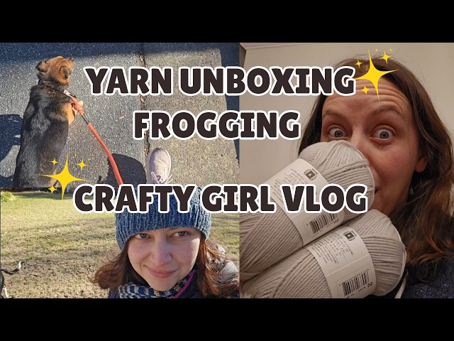 Unboxing my test knit yarn 🤩 and doing a little frogging 🐸 vlogging my day 📸