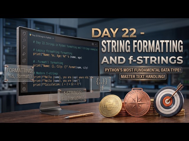 Day 22 - String formatting and f strings #pythonforbeginners