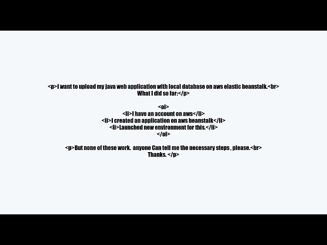 upload java/spring/hibernate web application on aws elastic beanstalk