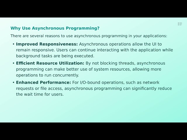 9.1 Understanding Asynchronous Programming