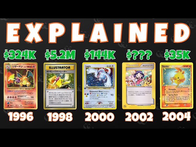 Las cartas Pokémon más caras de cada año (1996-2005)