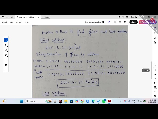 First  and Last address
