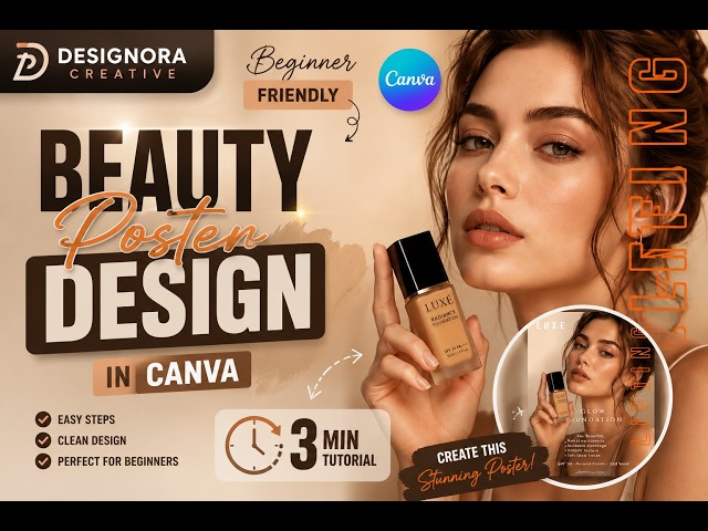 Create a Luxury Beauty Product Ad in Canva ✨ | Easy Canva Tutorial for Beginners (2026)