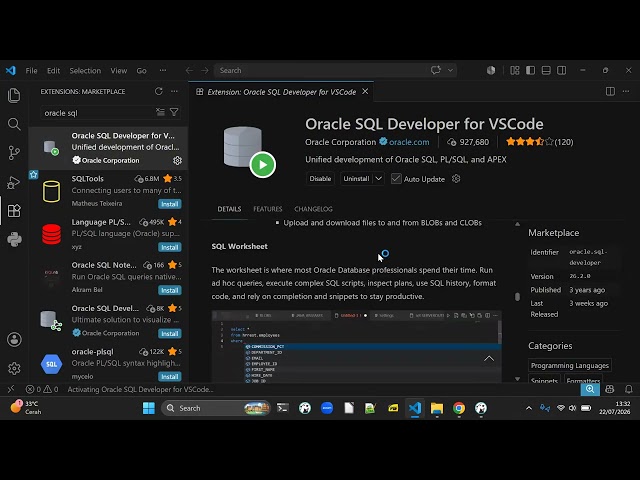 Cara install Oracle SQL Developer extension pada VS Code dan membuat koneksi ke database