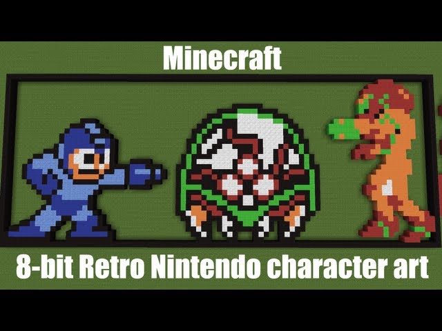Minecraft: 8-bit Retro Nintendo character art (1080p)