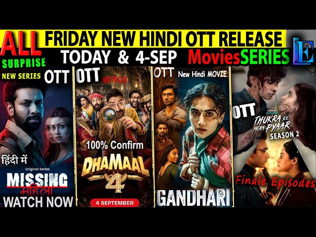 FRIDAY NEW Hindi OTT Release 4-SEP l Dhamaal4-Gandhari-GDN-Korean-TKMP2allEpisode-ToxicHindiTrailer