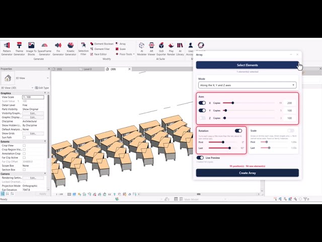 Advanced Revit Array with Rotation & Scaling | Pixy Array