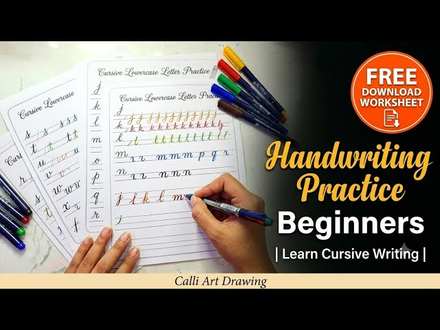 Beginners Handwriting practice | Learn Cursive writing | Calli Art Drawing 