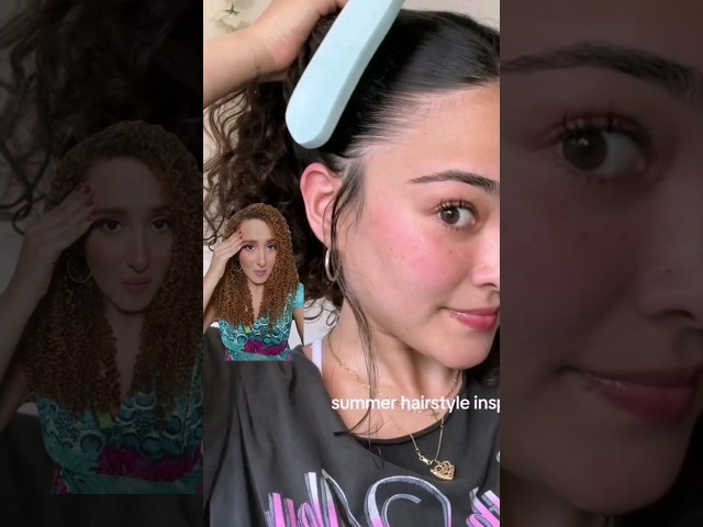 SUPER EASY BUTTERFLY HAIRSTYLE 🦋 #curlyhair #beauty
