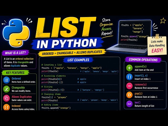 Python Lists | Complete Beginner Course 🐍