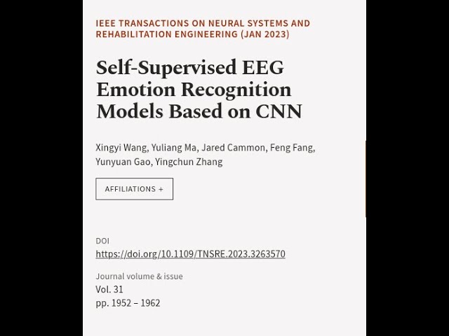 Self-Supervised EEG Emotion Recognition Models Based on CNN | RTCL.TV