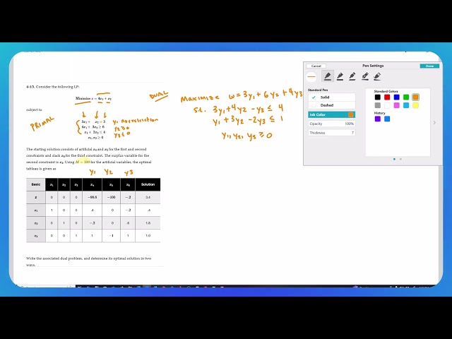 Primal vs. Dual Problem in Linear Programming