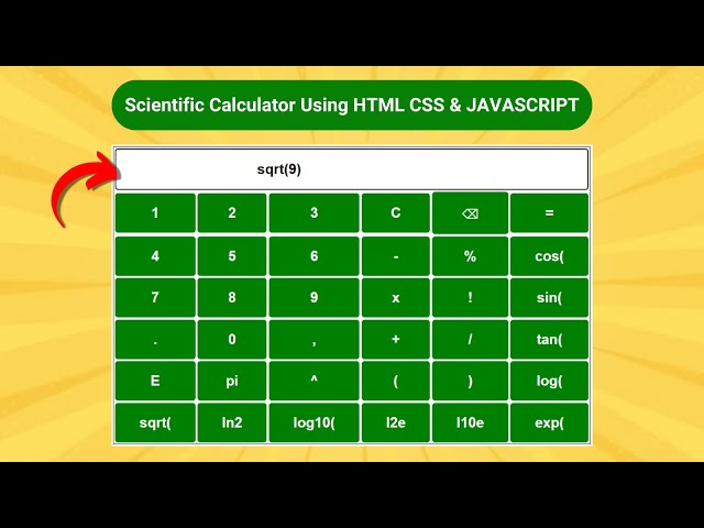 Scientific Calculator Using Html, CSS & JavaScript | HTML-CSS-JS | Web Designing Tutorial