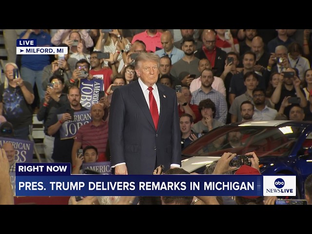 LIVE: President Trump delivers remarks in Milford, Michigan
