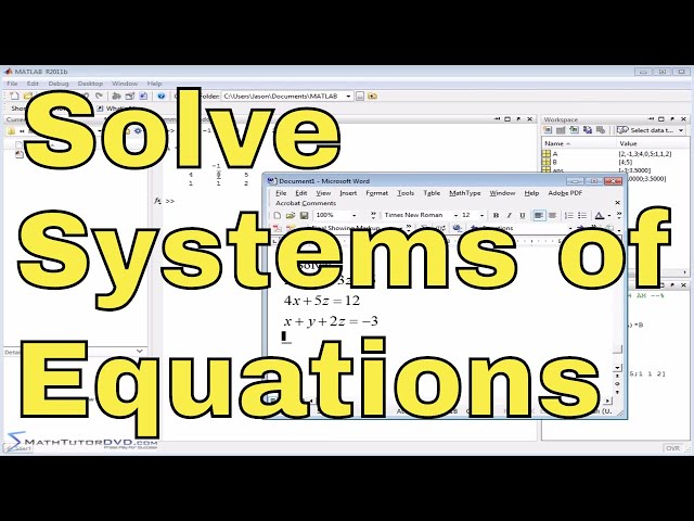 Matlab Tutorial - 50 - Solving Systems of Linear Equations