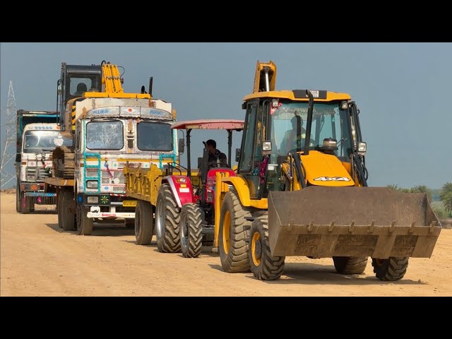 JCB 205 Excavator | JCB 3dx | Tata Dump Truck Mahindra Arjun NOVO Going to work Food for All Driver