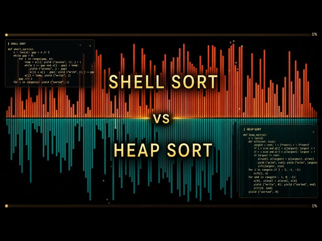 The Ultimate Algorithm Race: Shell Sort vs Heap Sort | Slow Sorting ASMR