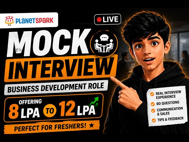 PlanetSpark Mock Interview 😳 | Business Development Role | 8–12 LPA for Freshers