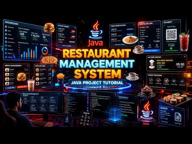 🍽️🔥 Restaurant Management System Using Java | Complete Java Project Tutorial for Beginners | (Java)
