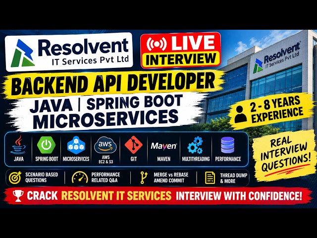 Resolvent IT Services Java Interview | Spring Boot | Microservices | AWS | 2–8 Yrs