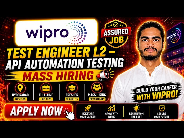 Wipro Hiring TEST ENGINEER L2 2026 | API Automation Testing | Hyderabad | Apply Now
