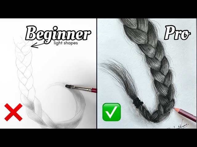 How to Draw Realistic Hair Braids / Plait 2024 Drawing tutorial  #drawing