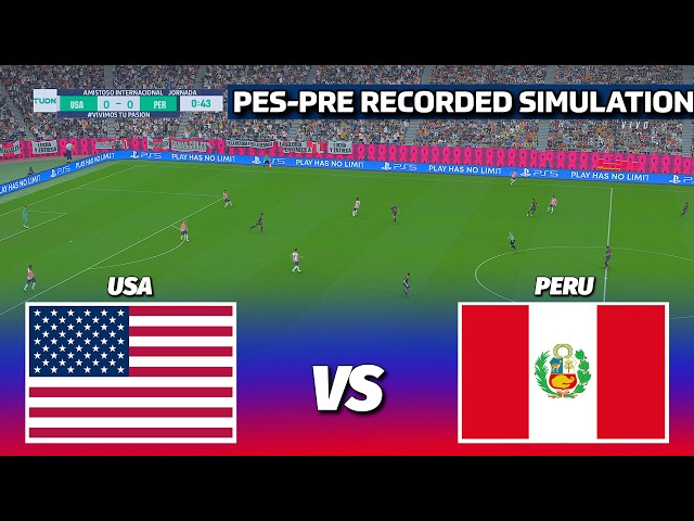 🔴USA vs PERU | International Friendly Simulation | PES 21 Pre-Recorded Simulation Gameplay