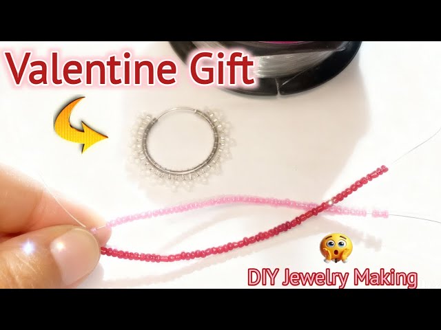 Valentine Day Jewelry 💖 | Beaded Heart Earrings Tutorial | Easy DIY Jewelry Making