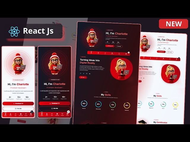 ReactJS, TailwindCSS 4.1, Framer Motion || Responsive Portfolio Website with Advanced Animations