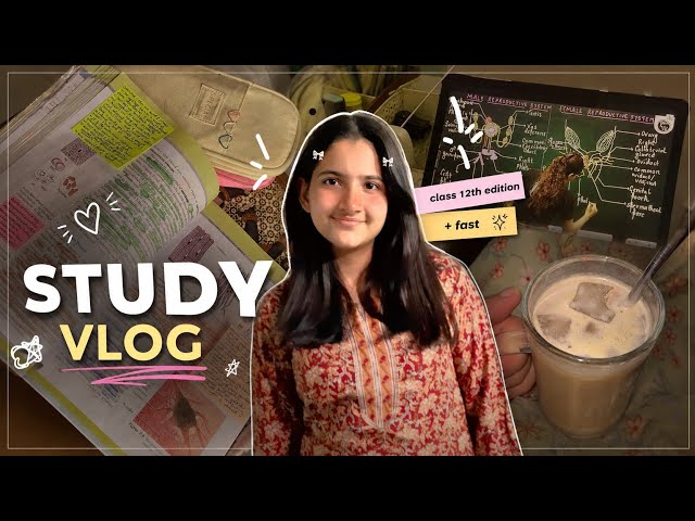 A Productive Study Day as a Class 12 PCB Student 📚 | CBSE 12th Grade Study Vlog | + Fast