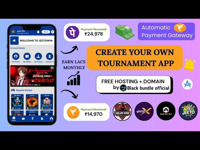 How to Make Tournament App | Free Fire & BGMI Tournament Hosting App | Hosting Tournaments 2026