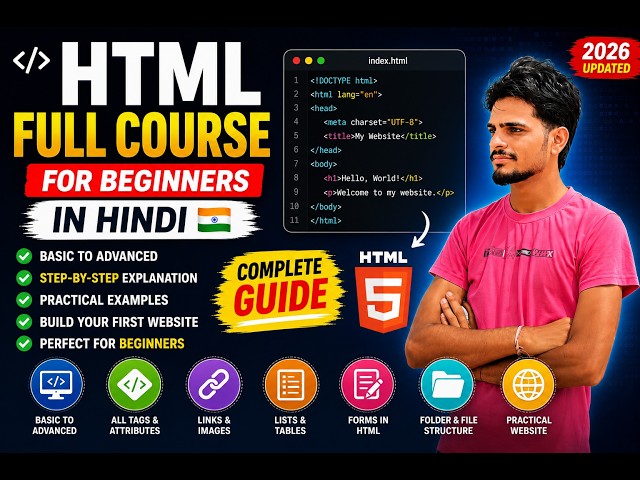 # HTML Full Course for Beginners in Hindi | Learn HTML from Scratch | HTML Tutorial 2026